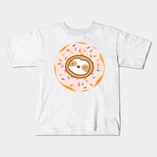 Cute Glazed Donut Sloth Kids T-Shirt